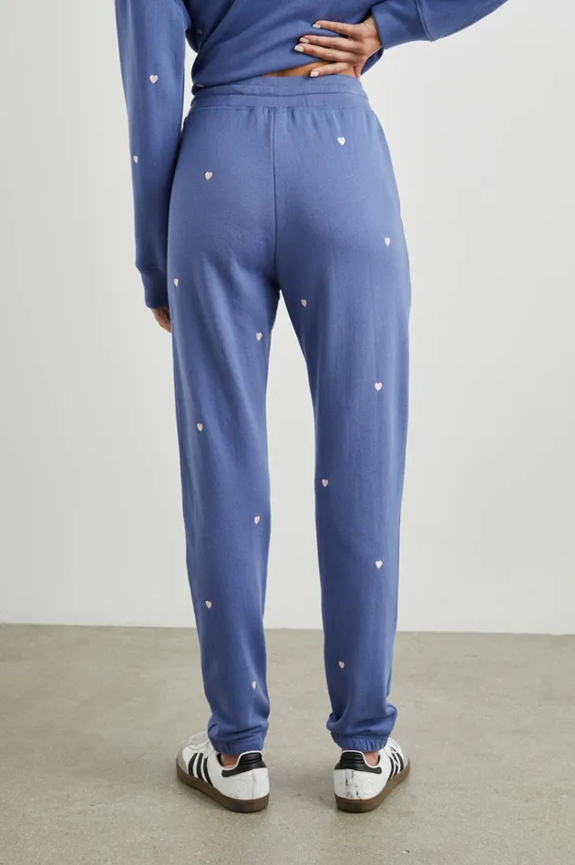 Lounge Women Rails Kingston Sweatpant Pink Periwinkle Hearts Embroidery