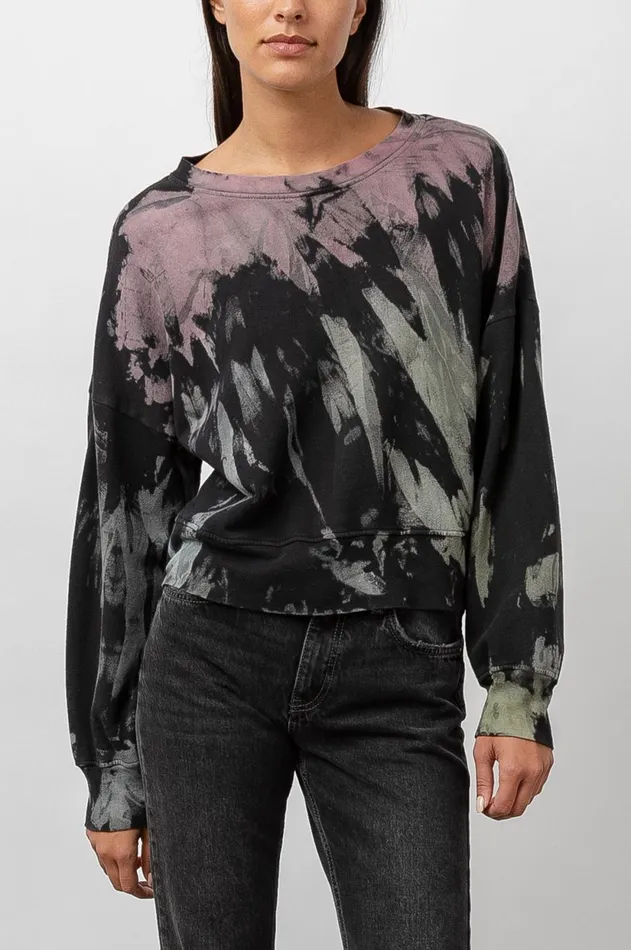 Lounge Women Rails Marlo Sweatshirt Black Rainbow Tie Dye