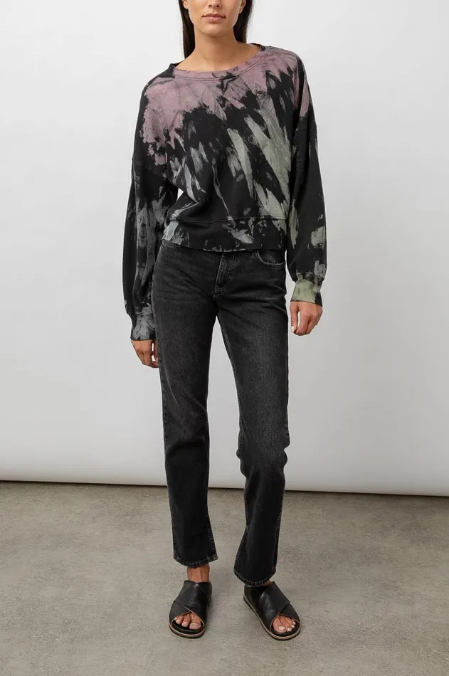 Lounge Women Rails Marlo Sweatshirt Black Rainbow Tie Dye