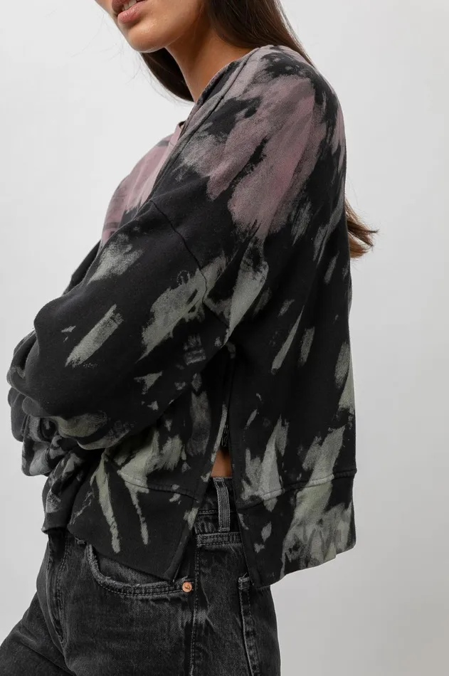 Lounge Women Rails Marlo Sweatshirt Black Rainbow Tie Dye