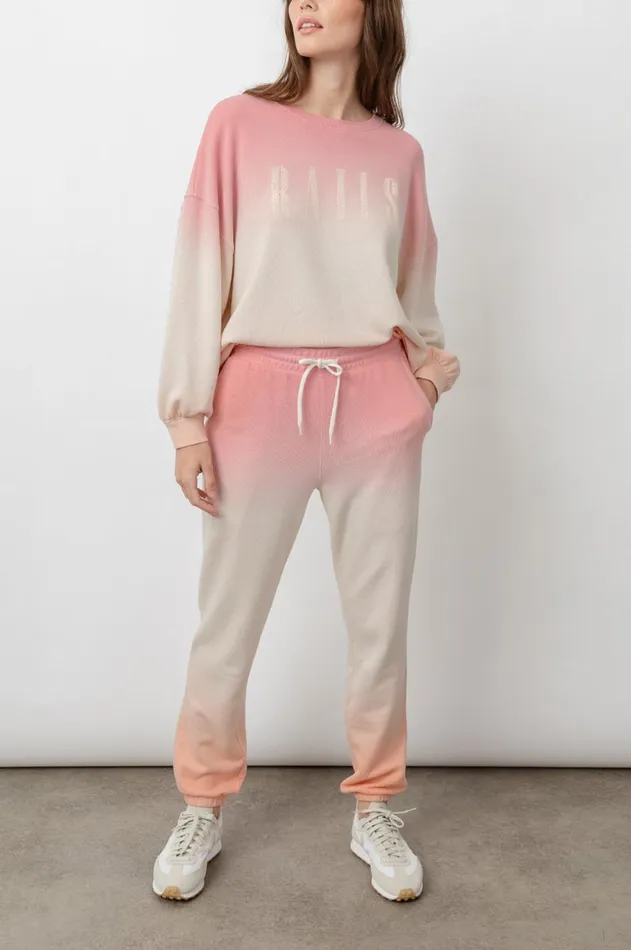 Lounge Women Rails Signature Sweatshirt and Kingston Set Pink Peach Dip Dye