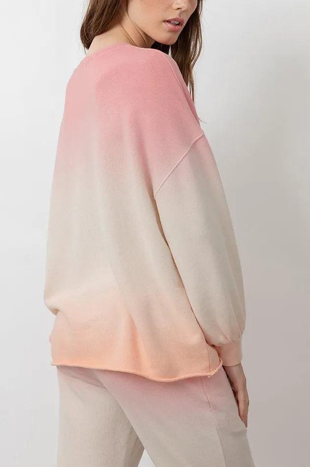 Lounge Women Rails Signature Sweatshirt and Kingston Set Pink Peach Dip Dye