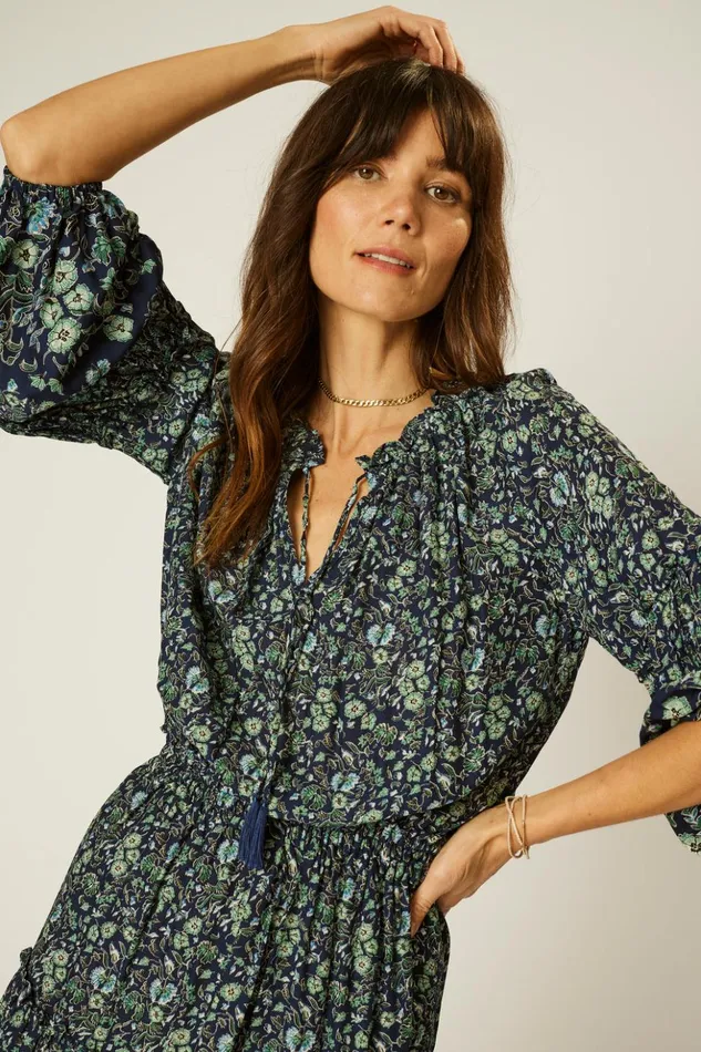 Maggie Dress Petite Fleur Marine Women Natalie Martin Dresses