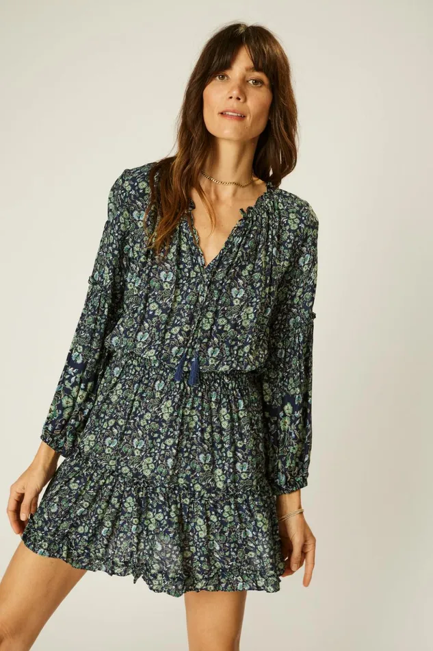 Maggie Dress Petite Fleur Marine Women Natalie Martin Dresses