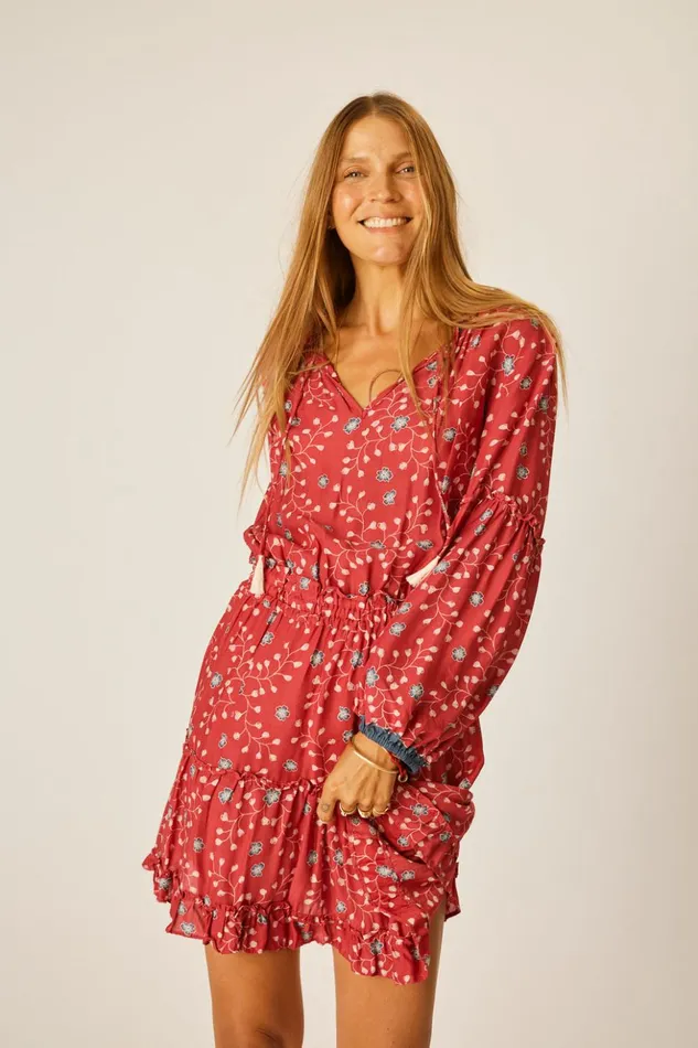 Maggie Dress Pinwheel Barn Red Women Natalie Martin Dresses