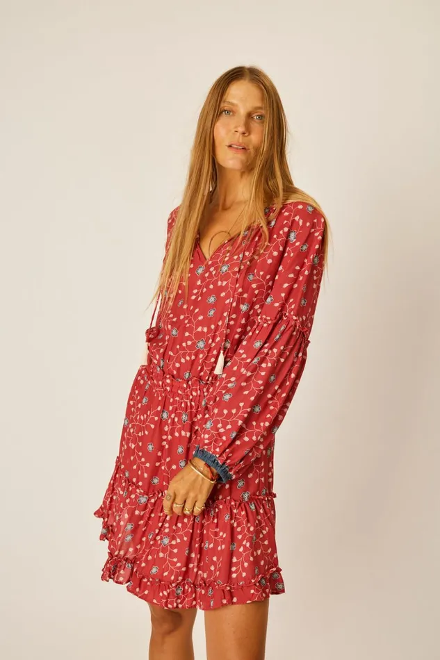 Maggie Dress Pinwheel Barn Red Women Natalie Martin Dresses