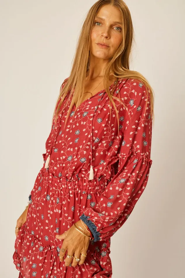 Maggie Dress Pinwheel Barn Red Women Natalie Martin Dresses