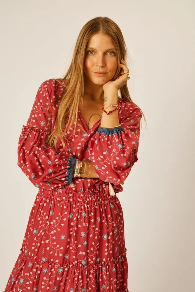 Maggie Dress Pinwheel Barn Red Women Natalie Martin Dresses
