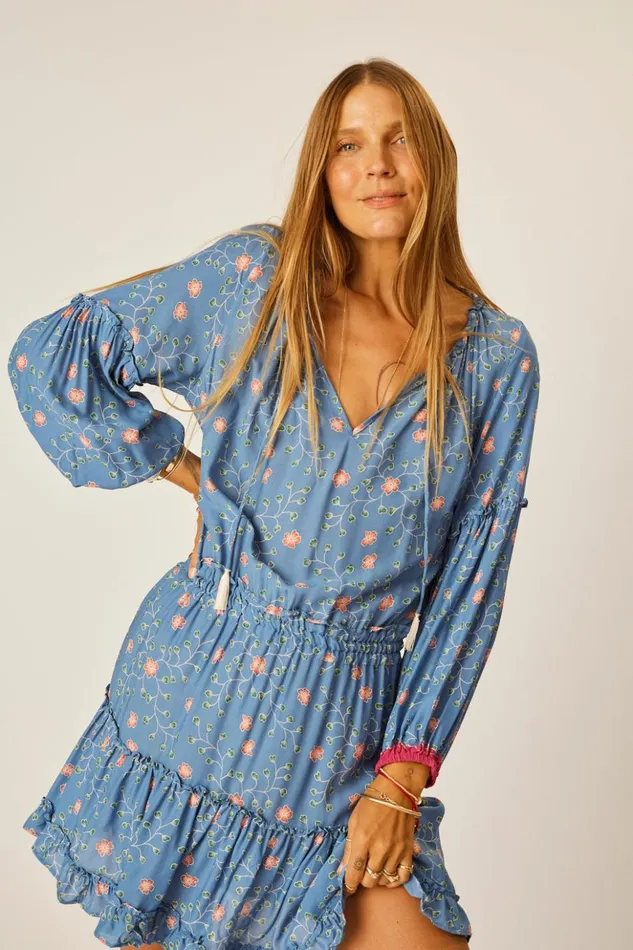 Maggie Dress Pinwheel Denim Women Natalie Martin Dresses