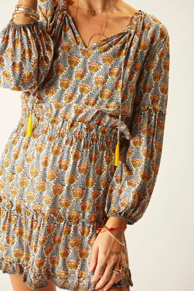 Maggie Dress Tulip Print French Blue Women Natalie Martin Dresses