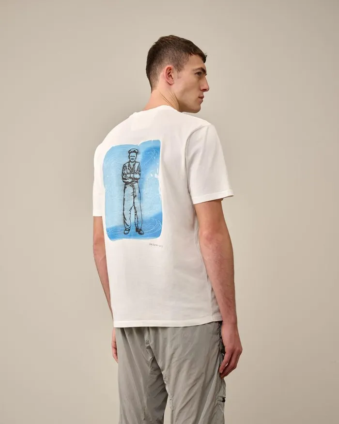 Man 241 Jersey Artisanal British Sailor Tshirt Gauze White CP Company Tshirts and Polo