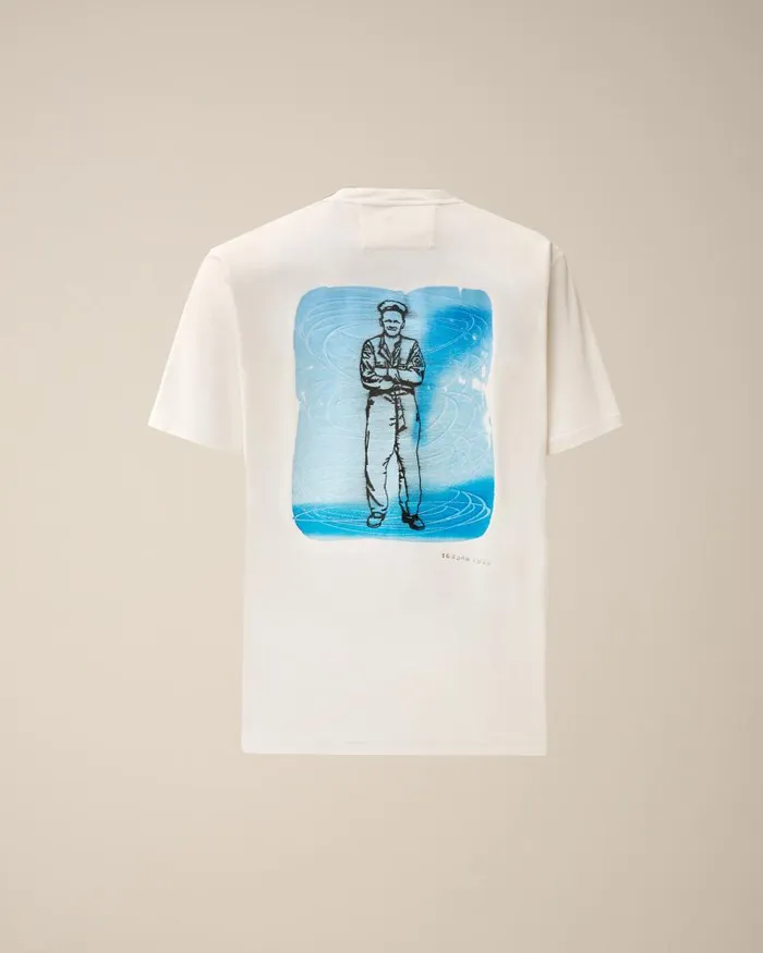 Man 241 Jersey Artisanal British Sailor Tshirt Gauze White CP Company Tshirts and Polo