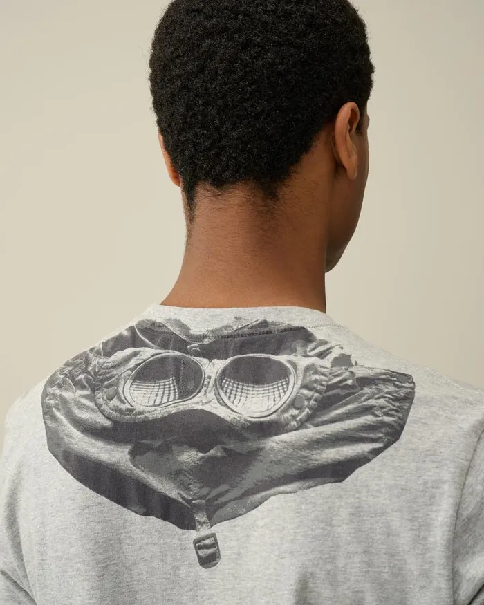 Man 301 Jersey Goggle Tshirt Grey Melange CP Company Tshirts and Polo