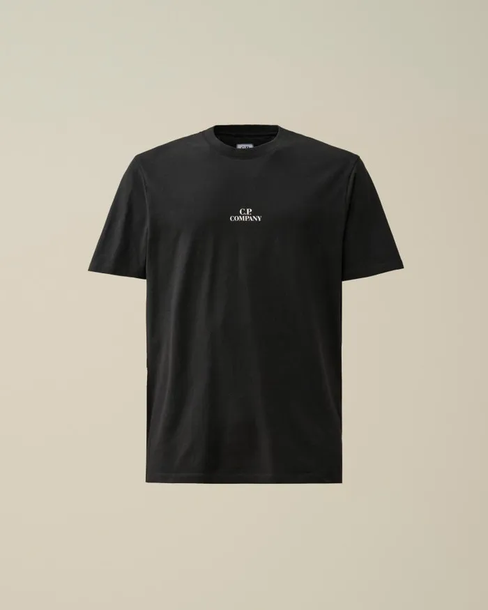 Man 301 Jersey Graphic Tshirt Black CP Company Tshirts and Polo