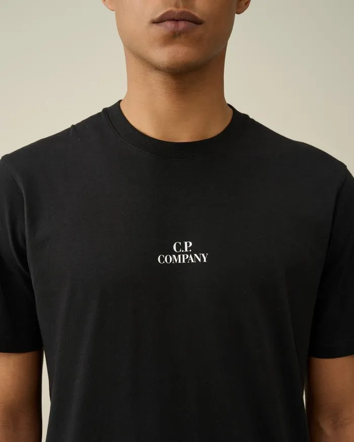 Man 301 Jersey Graphic Tshirt Black CP Company Tshirts and Polo