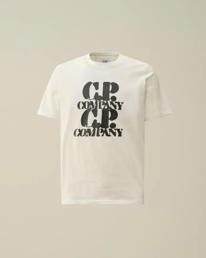Man 301 Jersey Graphic Tshirt Gauze White CP Company Tshirts and Polo