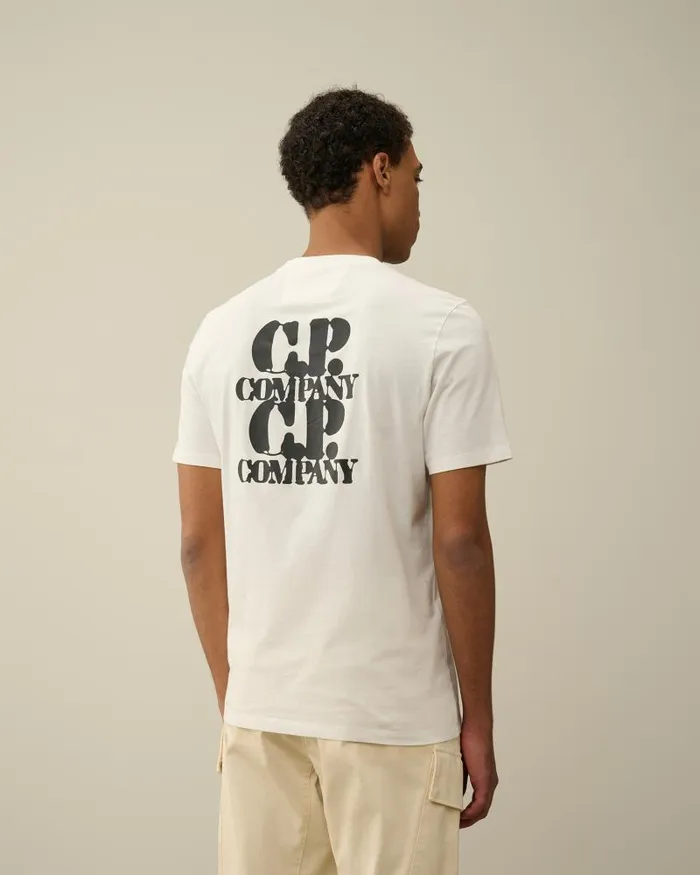 Man 301 Jersey Graphic Tshirt Gauze White CP Company Tshirts and Polo