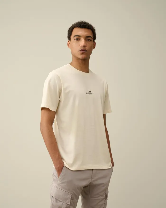 Man 301 Jersey Graphic Tshirt Pistachio Shell 8211 Beige CP Company Tshirts and Polo