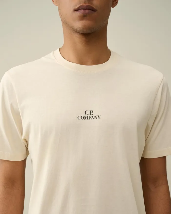 Man 301 Jersey Graphic Tshirt Pistachio Shell 8211 Beige CP Company Tshirts and Polo