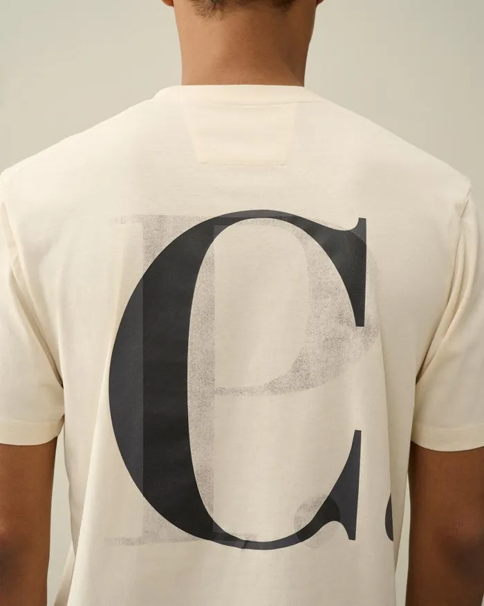 Man 301 Jersey Graphic Tshirt Pistachio Shell 8211 Beige CP Company Tshirts and Polo