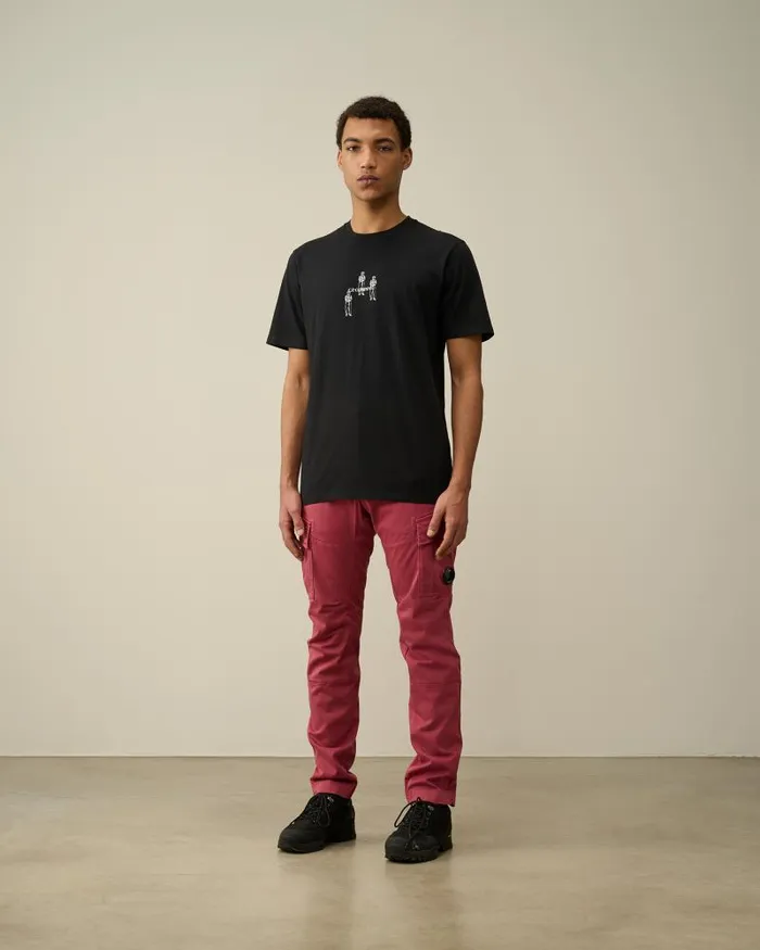 Man 301 Jersey Relaxed Graphic Tshirt Black CP Company Tshirts and Polo