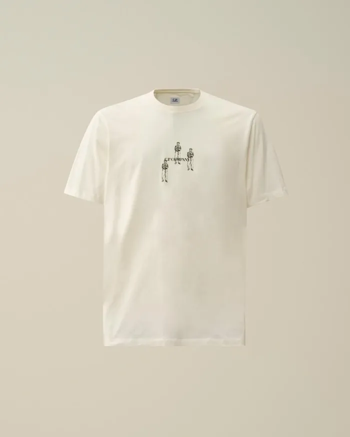 Man 301 Jersey Relaxed Graphic Tshirt Gauze White CP Company Tshirts and Polo Man 301 Jersey Relaxed Graphic Tshirt Gauze White CP Company Tshirts and Polo
