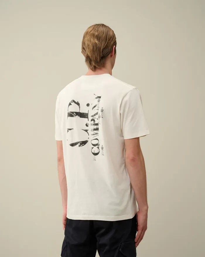 Man 301 Jersey Relaxed Graphic Tshirt Gauze White CP Company Tshirts and Polo