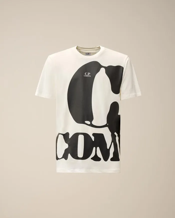 Man 301 Jersey Relaxed Logo Tshirt Gauze White CP Company Tshirts and Polo