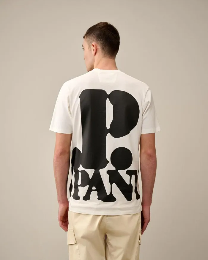 Man 301 Jersey Relaxed Logo Tshirt Gauze White CP Company Tshirts and Polo