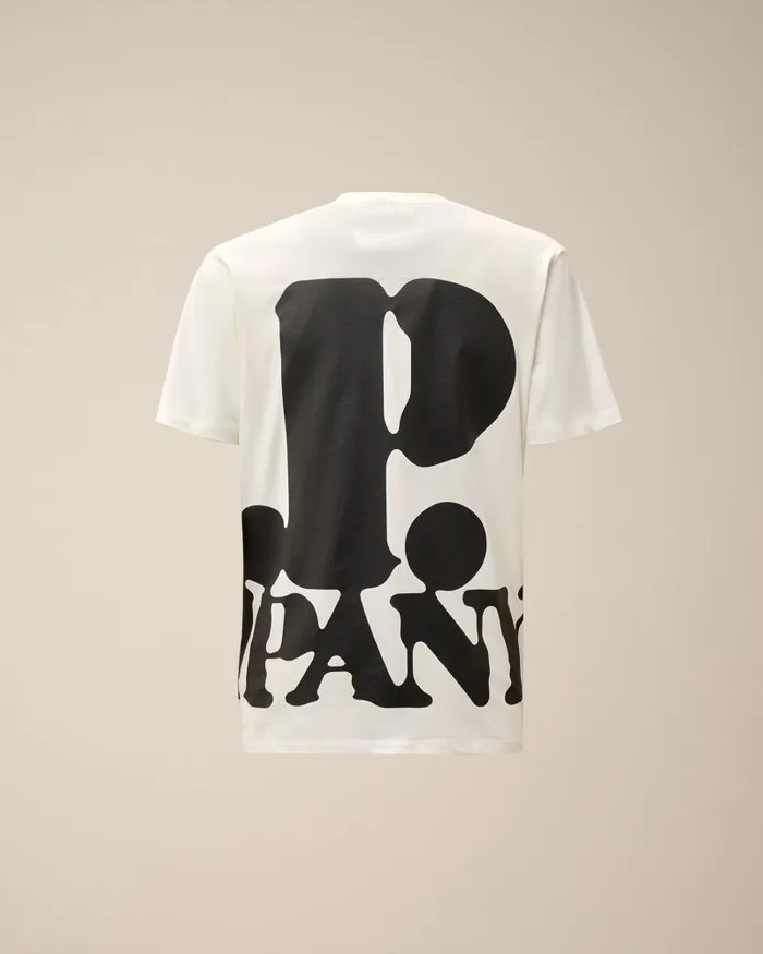 Man 301 Jersey Relaxed Logo Tshirt Gauze White CP Company Tshirts and Polo