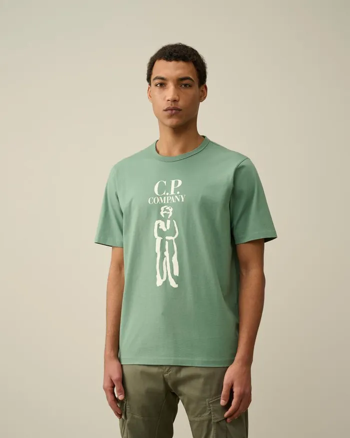 Man 302 Mercerized Jersey Twisted British Sailor Tshirt Green Bay CP Company Tshirts and Polo