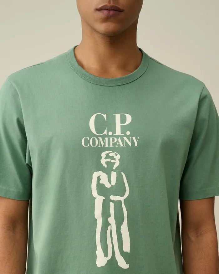 Man 302 Mercerized Jersey Twisted British Sailor Tshirt Green Bay CP Company Tshirts and Polo