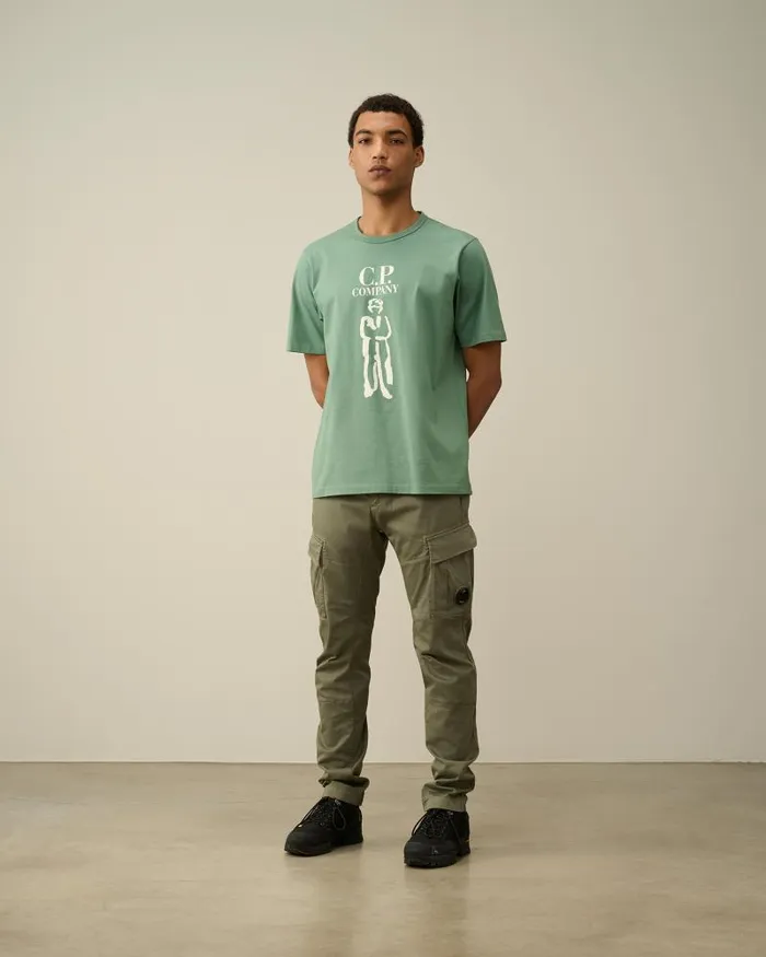 Man 302 Mercerized Jersey Twisted British Sailor Tshirt Green Bay CP Company Tshirts and Polo