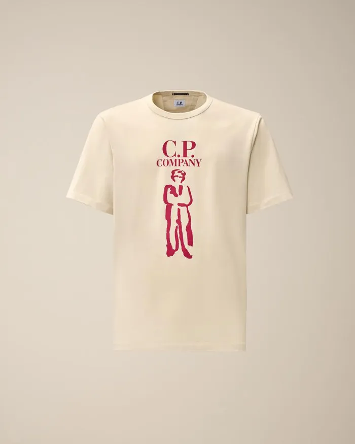 Man 302 Mercerized Jersey Twisted British Sailor Tshirt Pistachio Shell 8211 Beige CP Company Tshirts and Polo Man 302 Mercerized Jersey Twisted British Sailor Tshirt Pistachio Shell 8211 Beige CP Company Tshirts and Polo
