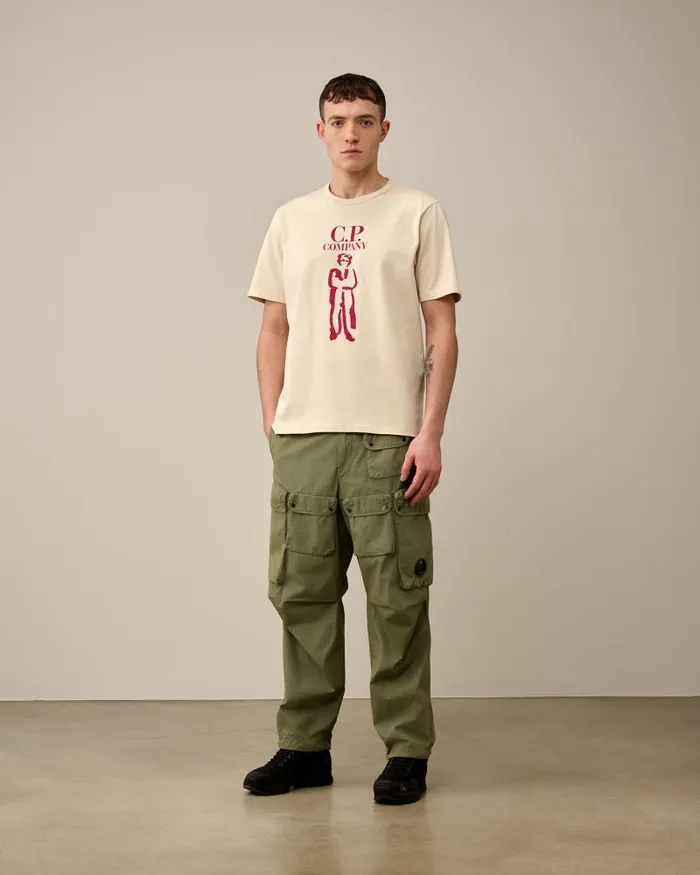 Man 302 Mercerized Jersey Twisted British Sailor Tshirt Pistachio Shell 8211 Beige CP Company Tshirts and Polo