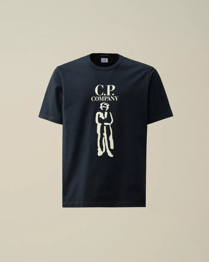 Man 302 Mercerized Jersey Twisted British Sailor Tshirt Total Eclipse 8211 Blue CP Company Tshirts and Polo Man 302 Mercerized Jersey Twisted British Sailor Tshirt Total Eclipse 8211 Blue CP Company Tshirts and Polo