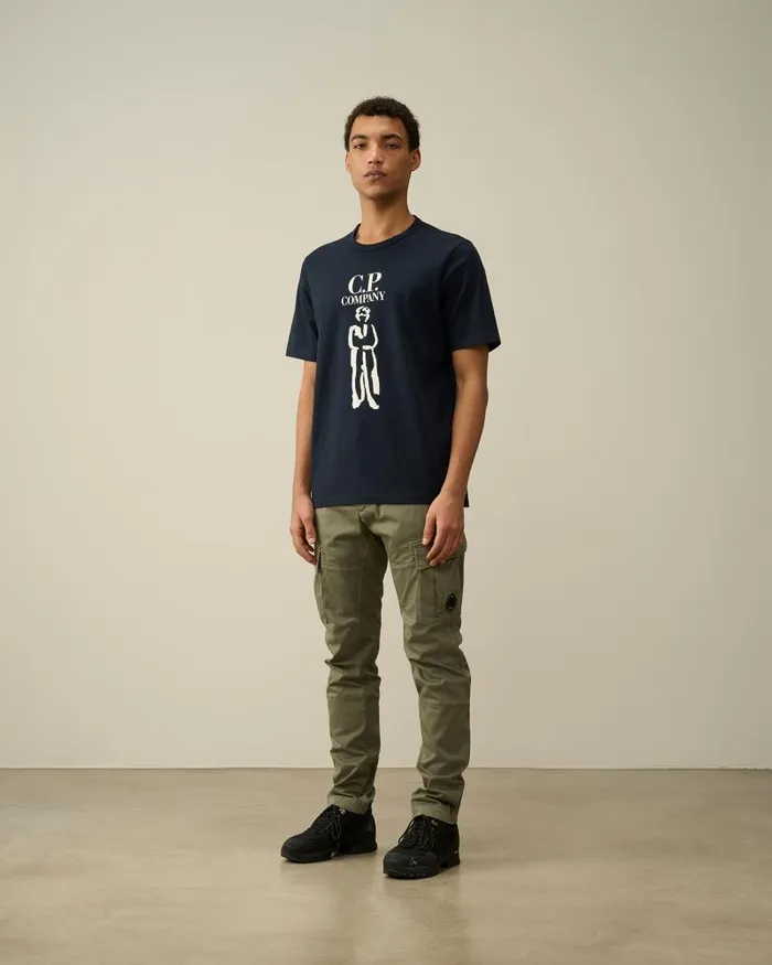 Man 302 Mercerized Jersey Twisted British Sailor Tshirt Total Eclipse 8211 Blue CP Company Tshirts and Polo