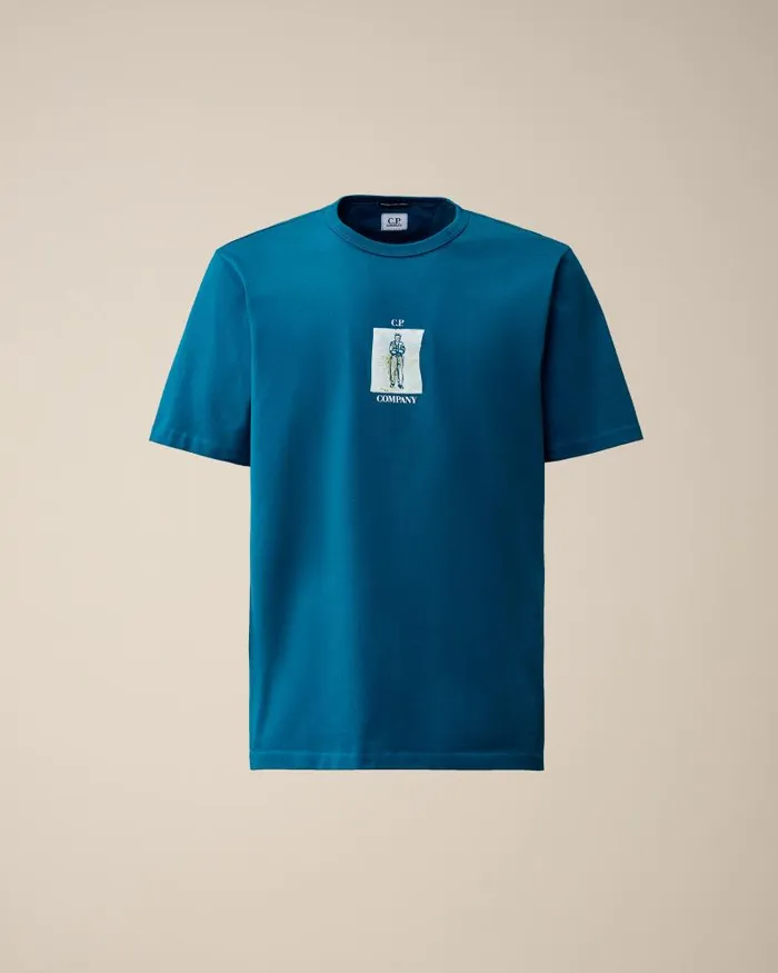 Man 302 Mercerized Jersey Twisted Graphic Tshirt Ink Blue CP Company Tshirts and Polo Man 302 Mercerized Jersey Twisted Graphic Tshirt Ink Blue CP Company Tshirts and Polo