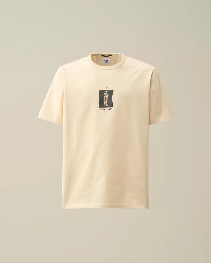Man 302 Mercerized Jersey Twisted Graphic Tshirt Pistachio Shell 8211 Beige CP Company Tshirts and Polo Man 302 Mercerized Jersey Twisted Graphic Tshirt Pistachio Shell 8211 Beige CP Company Tshirts and Polo