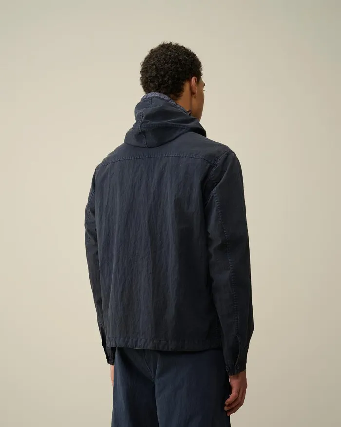 Man 50 Fili Gum Hooded Jacket Mood Indigo 8211 Blue CP Company Jacket and Coats