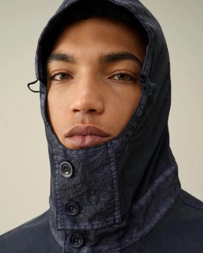 Man 50 Fili Gum Hooded Jacket Mood Indigo 8211 Blue CP Company Jacket and Coats