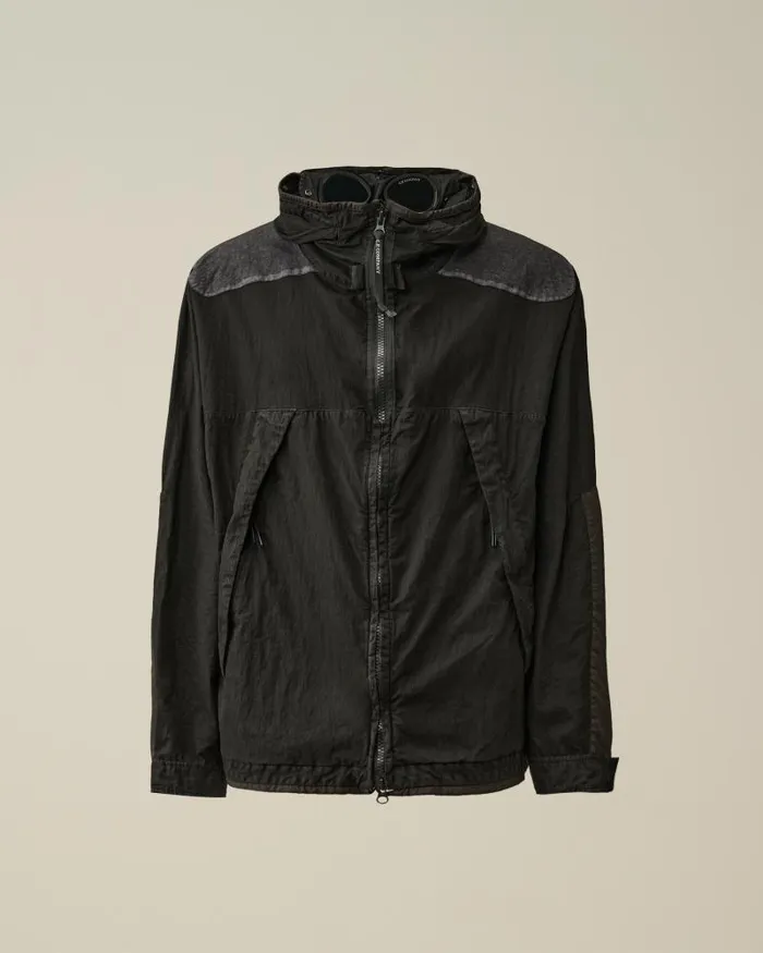 Man 50 Fili Gum Mixed Goggle Jacket Black CP Company Jacket and Coats