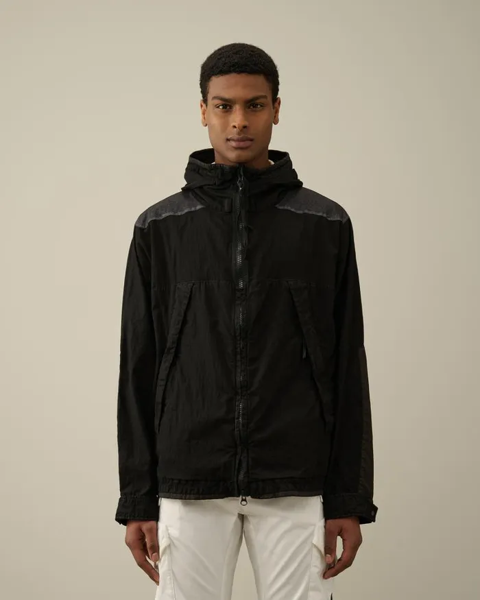 Man 50 Fili Gum Mixed Goggle Jacket Black CP Company Jacket and Coats