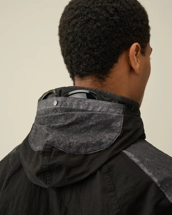 Man 50 Fili Gum Mixed Goggle Jacket Black CP Company Jacket and Coats