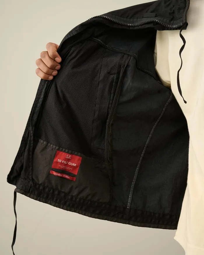 Man 50 Fili Gum Mixed Goggle Jacket Black CP Company Jacket and Coats
