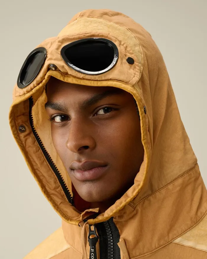 Man 50 Fili Gum Mixed Goggle Jacket Pastry Shell 8211 Orange CP Company Jacket and Coats