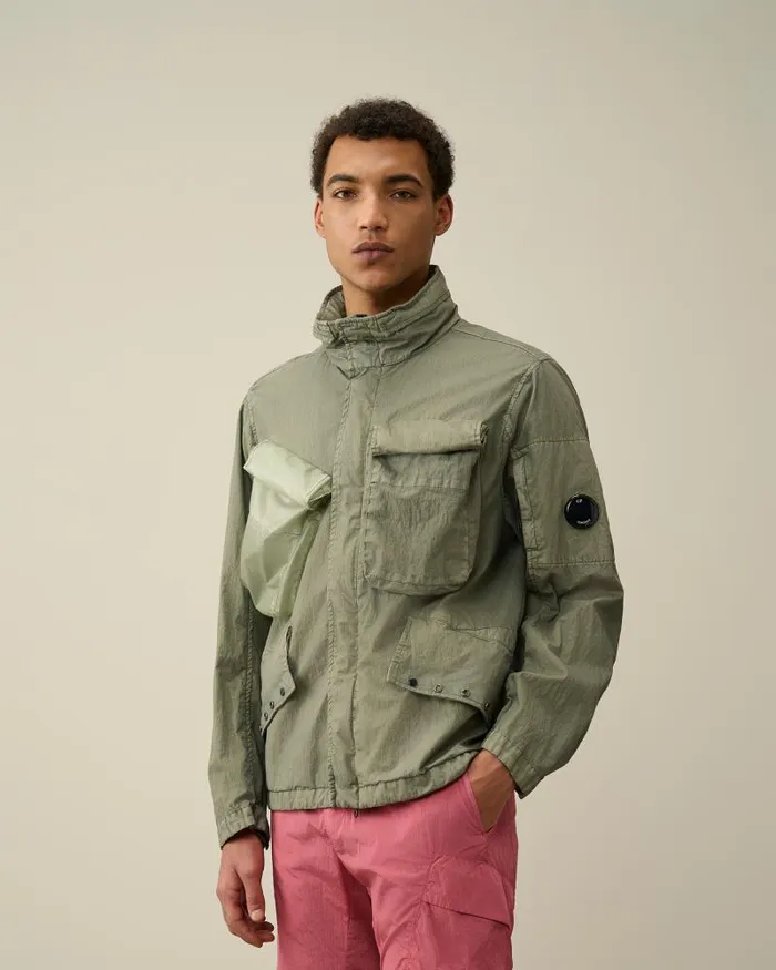 Man 50 Fili Gum Mixed Jacket Agave Green CP Company Jacket and Coats