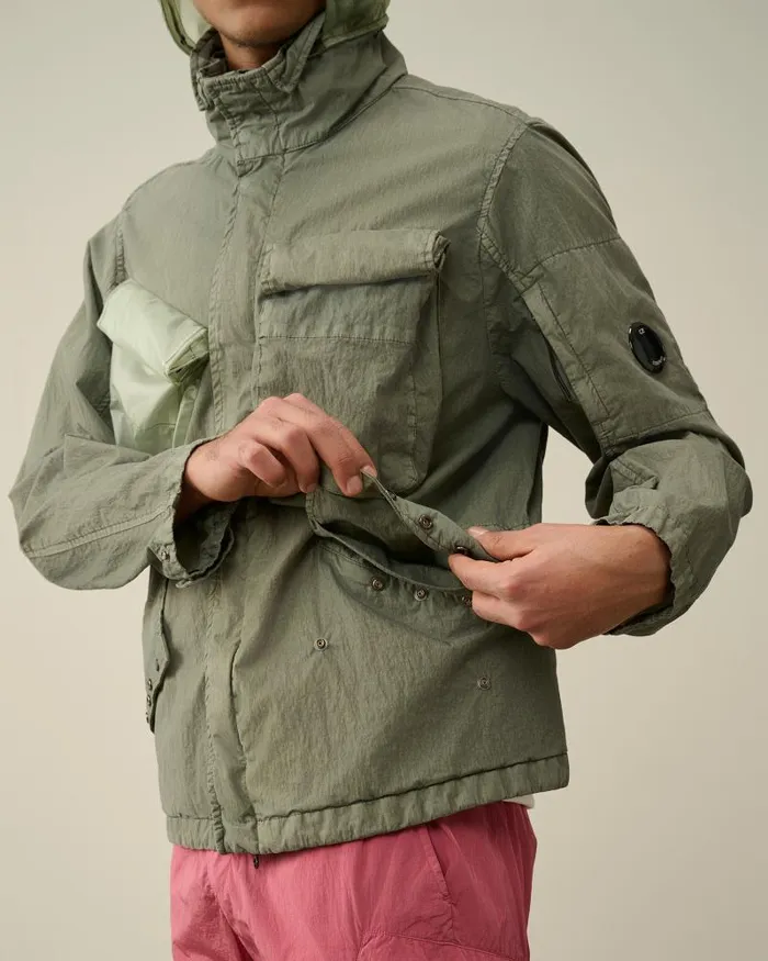 Man 50 Fili Gum Mixed Jacket Agave Green CP Company Jacket and Coats