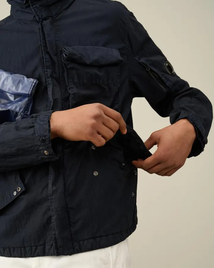 Man 50 Fili Gum Mixed Jacket Total Eclipse 8211 Blue CP Company Jacket and Coats