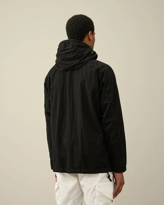 Man 50 Fili Gum Mixed Zipped Goggle Jacket Black CP Company Jacket and Coats